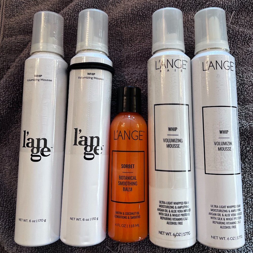 Lot of Lange Whip Volumizing Mousse, and Sorbet Smoothing Balm.